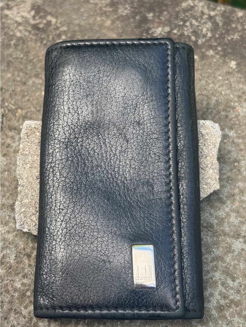 dunhill Black Leather 5-Key Holder Case With Key Ring